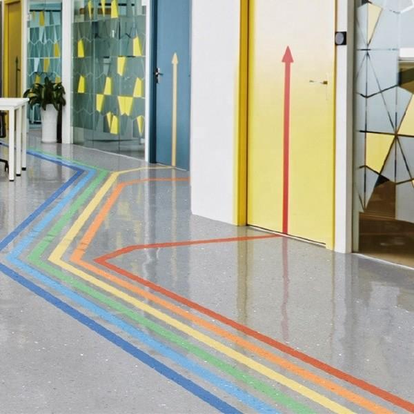 Dryback Homogeneous Flooring 2mm Laboratory Vinyl Flooring Blue Yellow Green