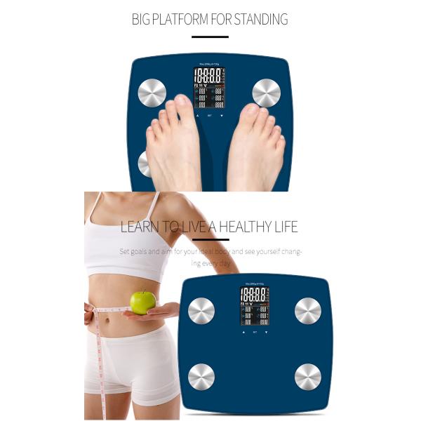 High capacity digital personal 200 kg digital bathroom bmi body fat scale bluetooth scale