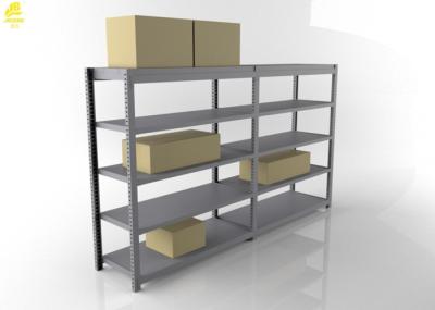 Five Levels Light Duty Storage Rack , 450mm Wide 2400mm High Gray White Steel Storage Rack