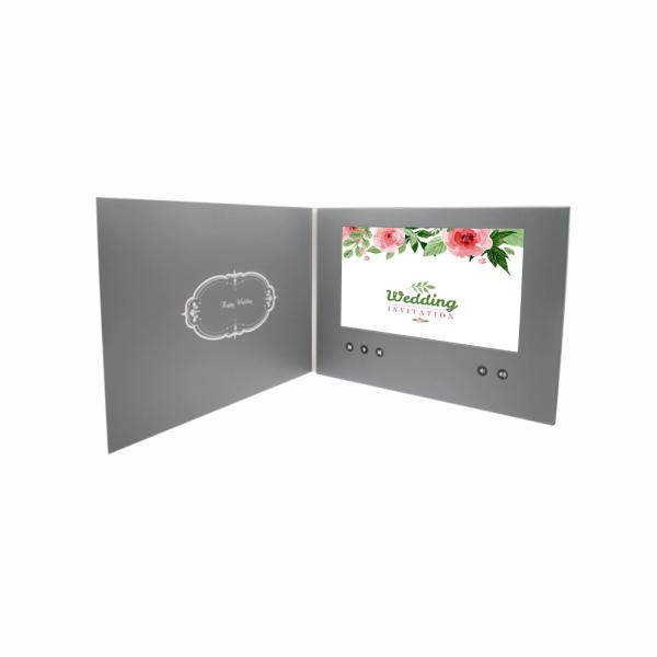 Cartão video do folheto da capa dura 10inch LCD para o tamanho do tipo 148×210mm
