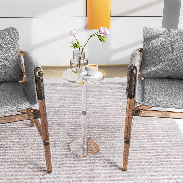 Easy Assembly Custom Acrylic Furniture Clear Side Table Coffee Table For Small Space