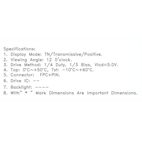 FPC Pin Connection TN Segment LCD Screen For Thermostat Underfloor Heating Shenzhen Made