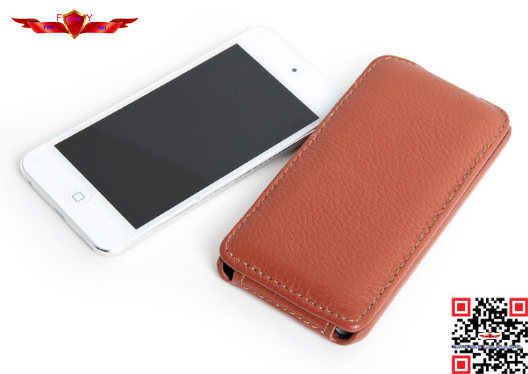 100% Perfect Fit Genuine Leather Flip Cover Case For Ipod Touch 5 High Quality Durable