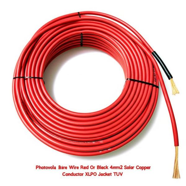 Photovoltaic Wire Red Or Black 4mm2 Solar Cable Copper Conductor XLPO Jacket TUV