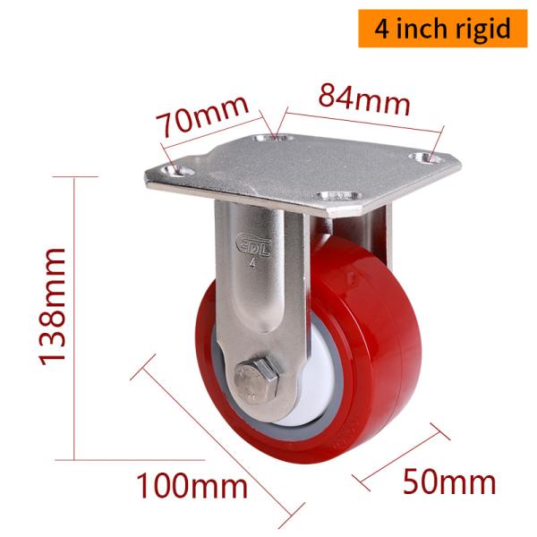EDL 4 Inch Stainless Steel Heavy Duty Caster With Durable TPU Wheel Loading 320Kg S714P-85