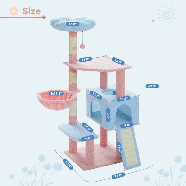 Multi-Level Eco-friendly Wood Linen Cat Tower Modern Indoor Luxury Cat Condo Sisal Scratching Posts Small Medium Cats High