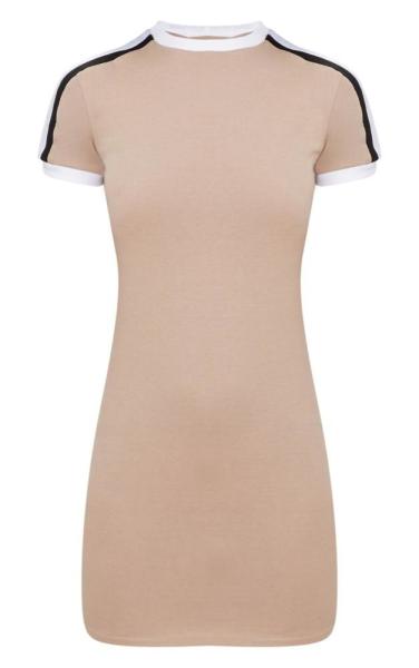 Vestido triplo de pedra aceitável da camisa do ombro T da listra das mulheres com corpo magro