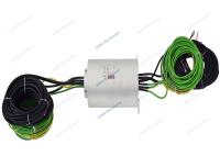 Fios blindados IP67 resistente a água Anel deslizante com sinal Ethernet Conector elétrico rotativo Diâmetro interno Ø50mm