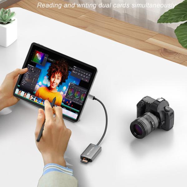 Lecteurs de cartes de type C USB3.2 Gen 1 2 en 1 avec câble d'extension USB C de 20 cm