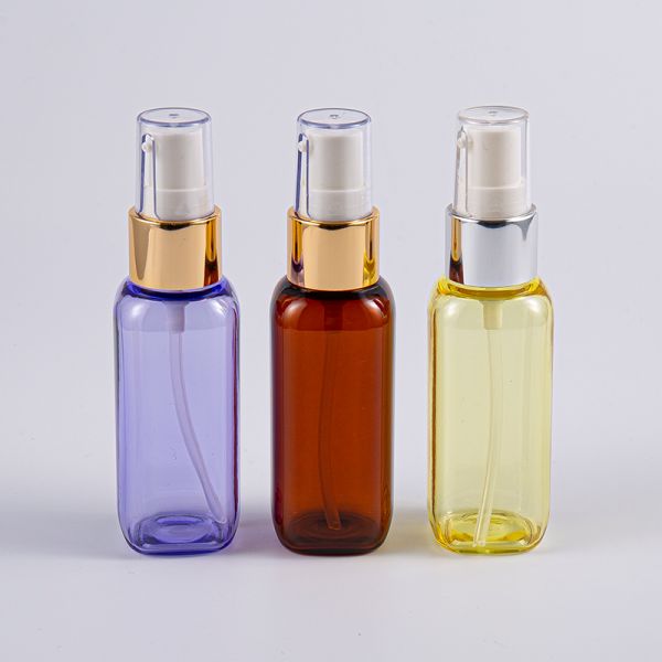 Travelling Petg Lotion Bottle Square Shape 50ml With Pump