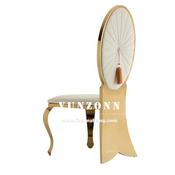 Fashion Fishtail Legs Wedding Chair Gold Stainless Steel Crystal Button Banquet Chair for Hotel Luxury Restaurant
