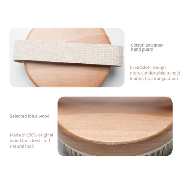 Holmwood Round Body Detox Skin Brush Boar Bristle Body Brush Soft