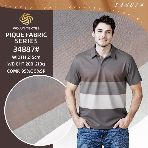 Custom Striped Cotton Pique Fabric for Bespoke Designer Collections