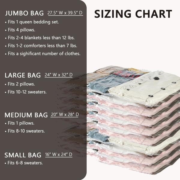 SUOCO 8 BAÇAS DE ALEGRIA MEDIO VACUUM, BAÇAS DE ESPAÇO SAVER com bomba de mão de viagem, BAÇAS DE SEALER AIRTIGUAS DE COMPRESSIÃO PARA VESTIMENTOS