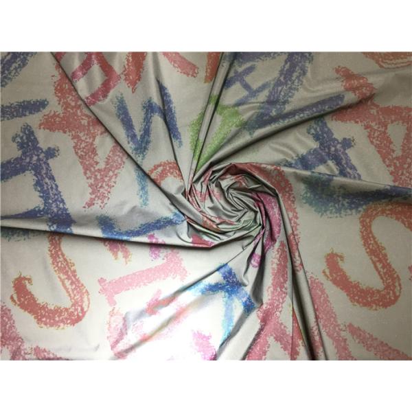 Safety Coat 0.13mm Reflective Garment Leather Fabric Printed With Letters