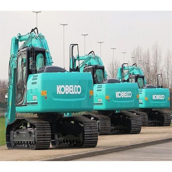 Excavateur Kobelco hydraulique SK210LC vert utilisé