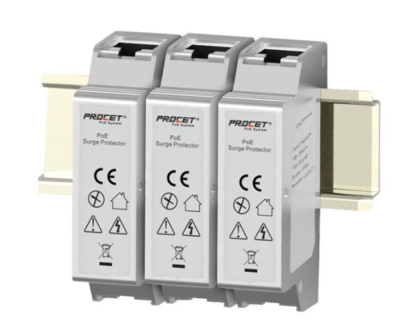 DIN Rail Industrial Zinc Alloy 10kv Surge Protector 110W Output For PoE Wires