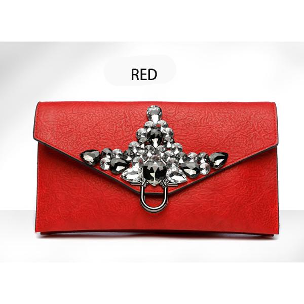 Ladies Crystal Clutch Bag Evening Wedding Rhinestone Silver Purse Chain Cross Body Bag