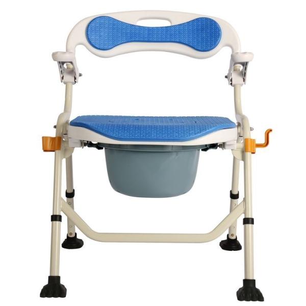 Adjustable Steel Mobile Toilet Chair Bedside Portable Toilet Seat High Strength