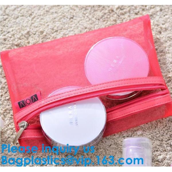 Cheap Cosmetic Bag Nylon Mesh Zippered Bag Makeup Organizer Bag,Women Mesh Cosmetic Portable White Mesh Zipper Bag
