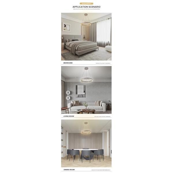 Conception minimaliste Chambre de séjour intérieur Cercle Chambre de jeux Chandelier acrylique Lumière pendentive à l'odeur dorée