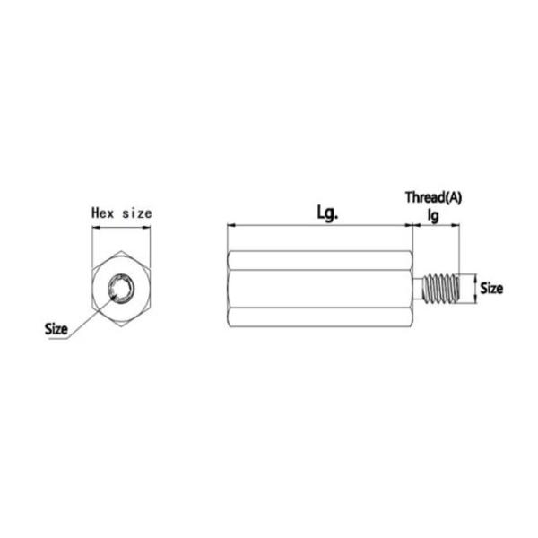 El cinc plateó los pilares hembra-varón del hex. roscó el tipo tamaño M4 del grado 4,8