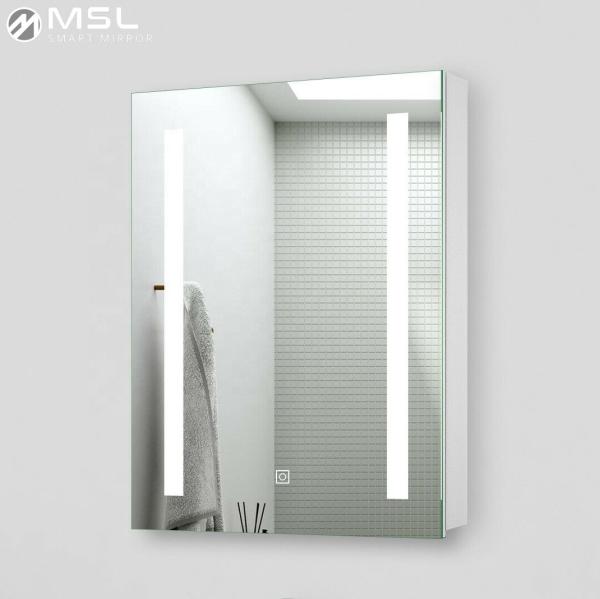 Square LED Light Mirror Cabinet Customized Medicine Cabinet With Light