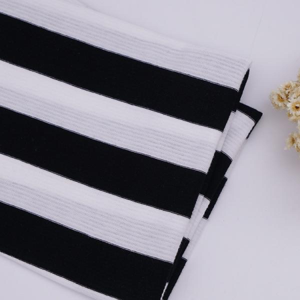Comfortable And Breathable  And Bouncy Striped Material Fabric For T-Shirt