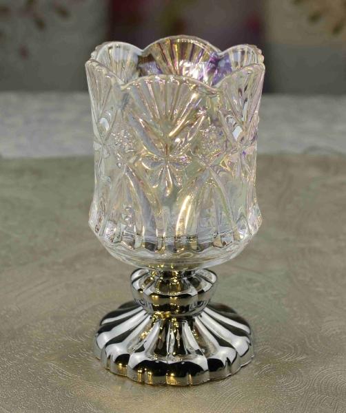 glass pillar with metal base