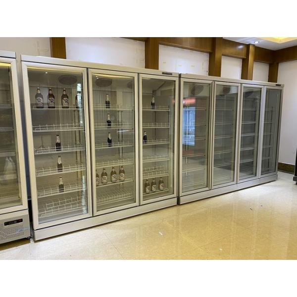 Supermarket Vertical Glass Door Multideck Refrigerated Chiller Showcase