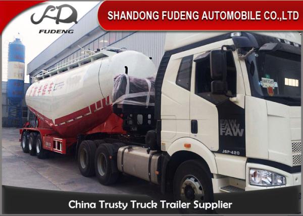Payload 25 - 35 cbm Steel Cement Tanker Truck Mechanical / Air Suspension double axles