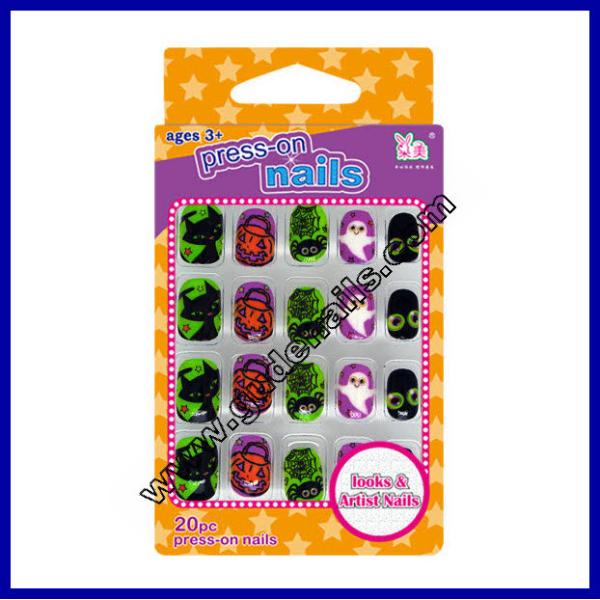 leopard print Fingers Fake Nails french manicure For ladies , 24psc