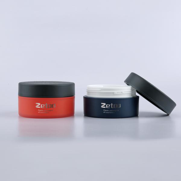Round 100ml Cosmetic Jar Red Beauty Cream Jar Customized With Stone Texture Cap
