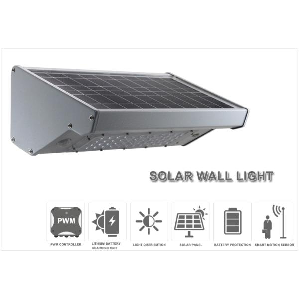 1000lm White Solar Outdoor Wall Lights 10w Aluminum Body For Garden