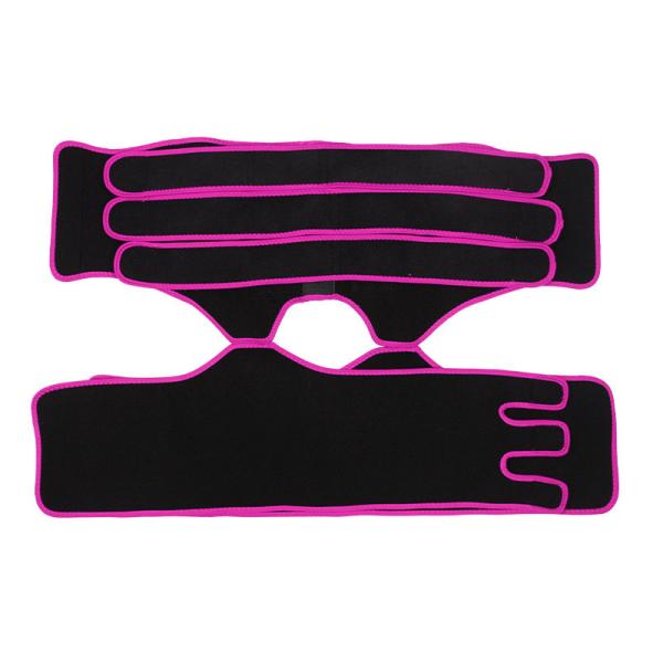Pink 3 Straps Tummy And Thigh Trimmer Velcro Neoprene Thigh Shaper