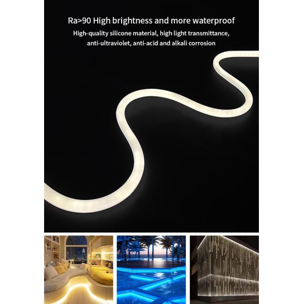 Luces fluidas de neón de silicona circular de 180 grados a prueba de agua