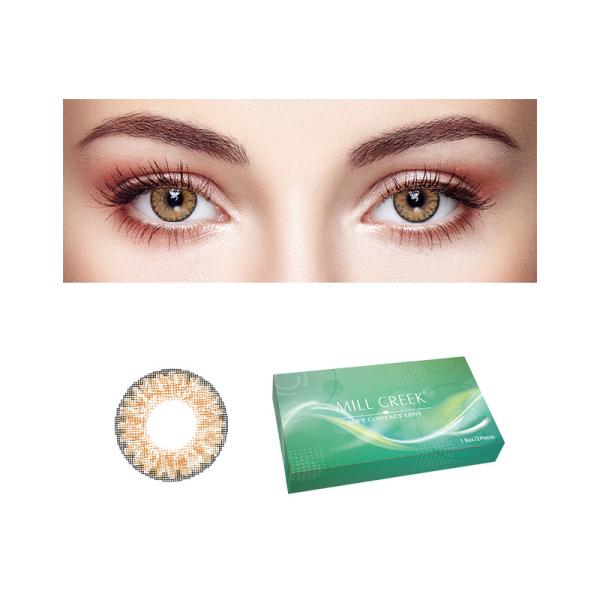 14.5mm Colored Light Green Contact Lenses Non Prescription For Dark Eyes
