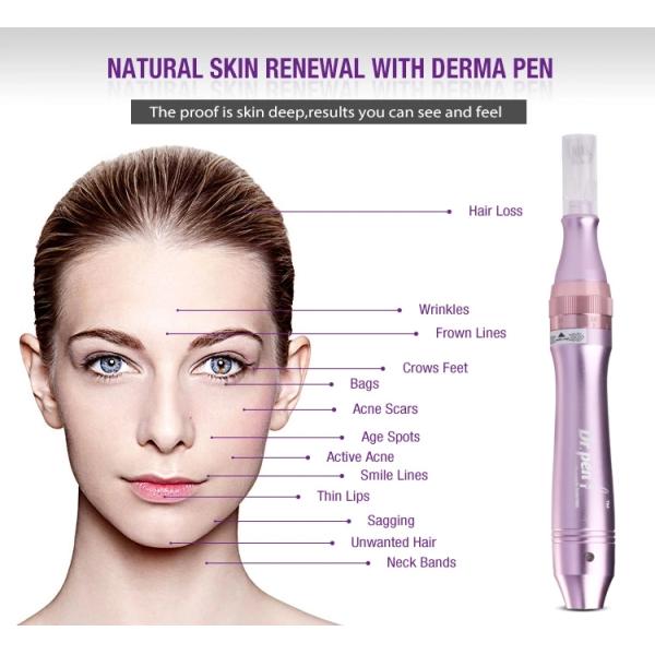 3 Color Derma Pen Electric Machine Five Stage Charging Micro Needle Beauty Instrument