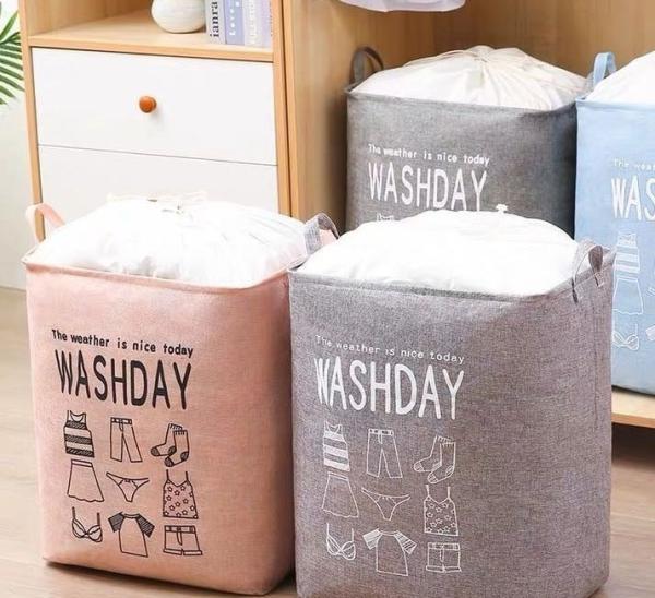 White Kids Baby Cotton Canvas Fabric Storage Bin Dirty Cloth Toys Collecting Basket Set Foldable Custom Laundry Bags
