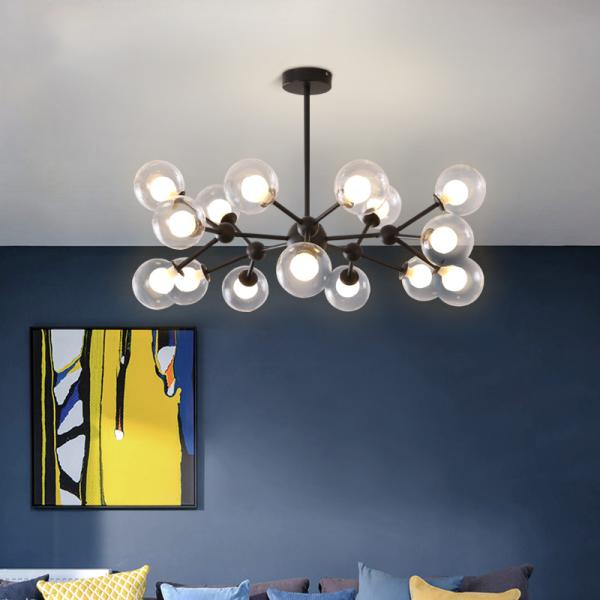 Modern LED glass bubble chandelier metal plexiglass lamp Ceiling Decor modo Glass Ball Chandelier(WH-MI-247)