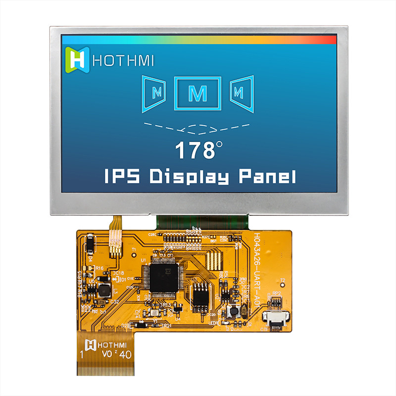 4,3 солнечный свет экрана дисплея дюйма умный серийный 800x480 UART TFT читаемый