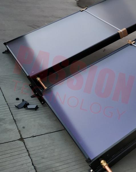 Coletor solar montado fácil de placa lisa de tubo de cobre de soldadura de laser para o aquecimento do hotel