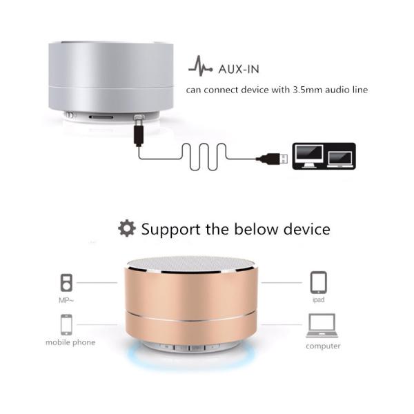 High Sound Quality Customizable Logo Metal Mini Waterproof Wireless Blue tooth Speaker For Outdoor Home