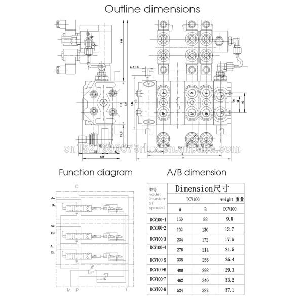 Soupape de commande DCV100 hydraulique électrique pour la foreuse de naufrageur
