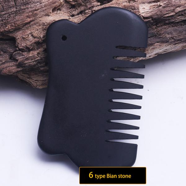 Different Shapes Obsidian Stone Guasha Comb Massager for Facial Beauty Health Care