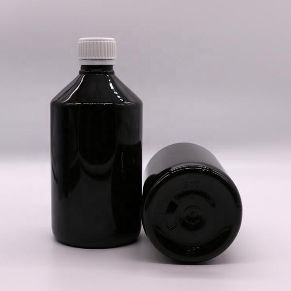 500mL/16.9oz PET Plastic Syrup Bottle Liquid Supplement Medicine Container with Lids