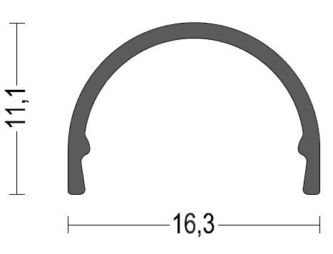 Perfil de alumínio da tira do diodo emissor de luz com o difusor liso do arco da tampa do PC para a montagem de superfície