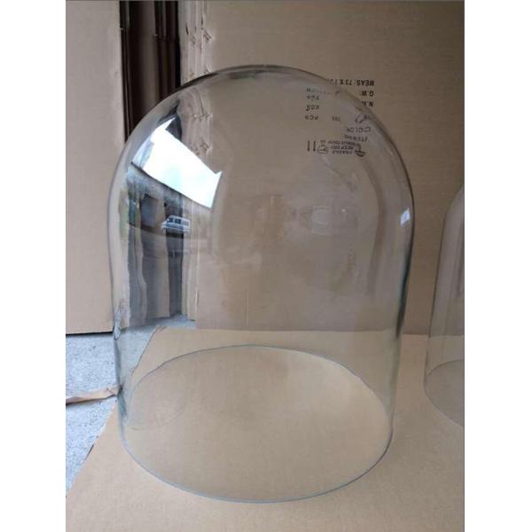 Decoration Hand Blown D10xH16cm Wood Base Glass Cloche