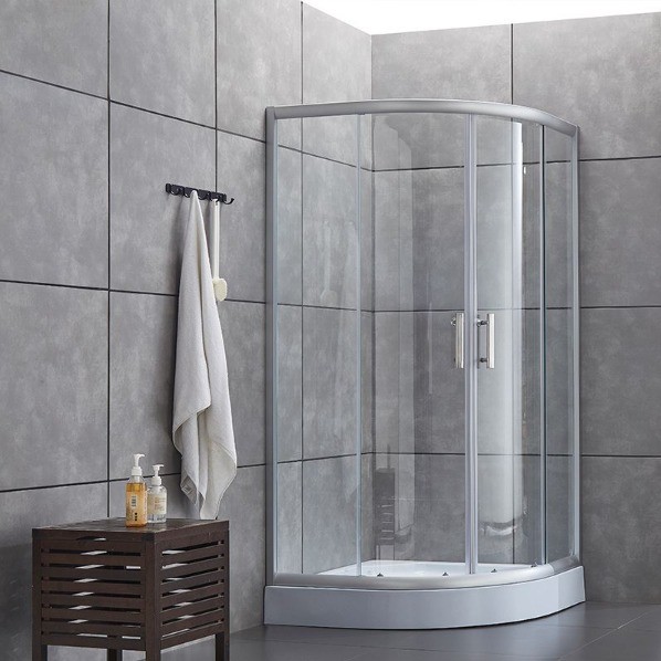 Sliding Swing Door Shower Room Doors for Custom Made Half Round Matte Black Enclosure