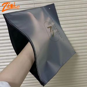 Customized Logo Printed Sliding Transparent Zipper Hat Shirtpackaging Bags